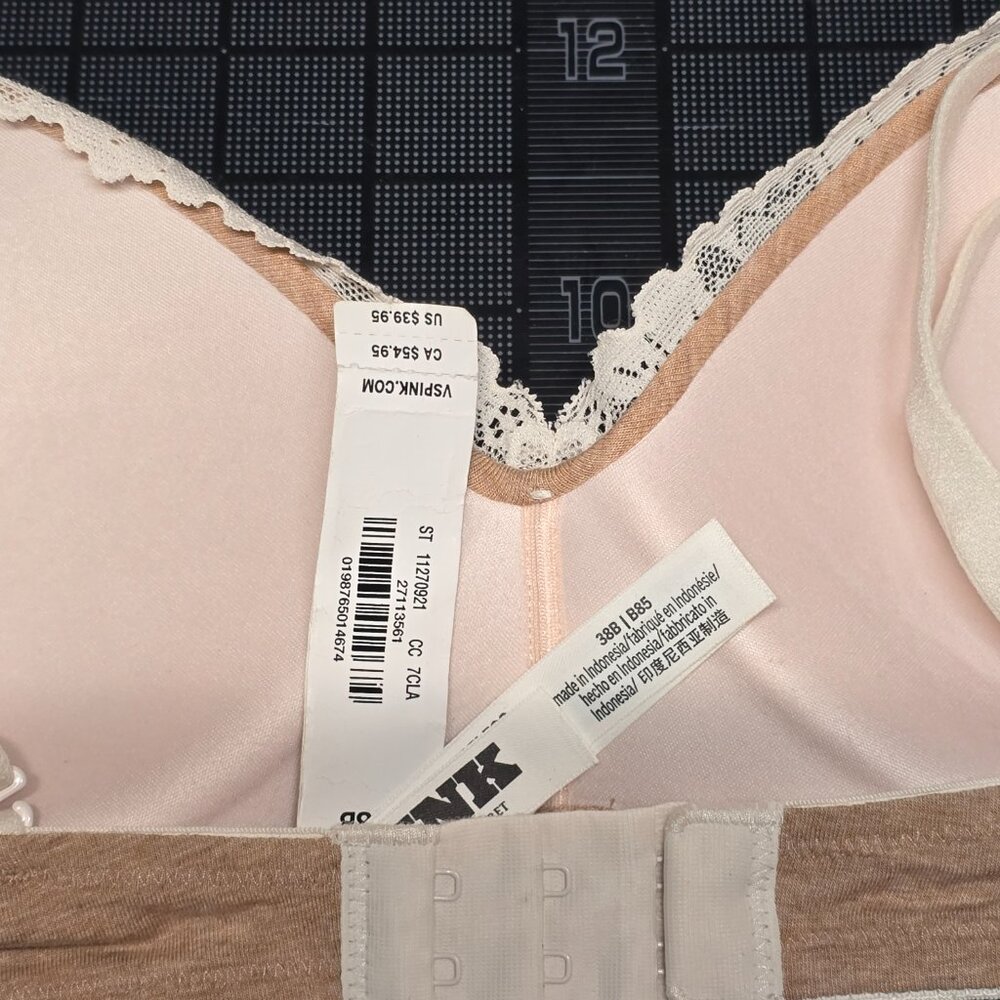 Victoria’s Secret PINK Super Push Up Bra 38B Heather Lace - Picture 5 of 7
